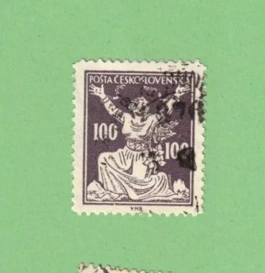Briefmarke:Tschechoslowakei 1920/22,Allegorie:Rep.,100H. Mi.177,gest.Zust.s.Scan