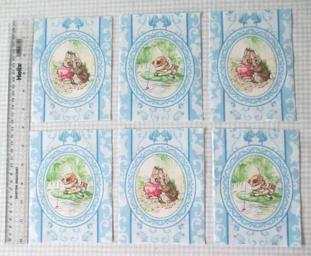 Beatrix Potter Peter Rabbit Fabric Blocks/Small panels  Patchwork/Craft Rare OOP