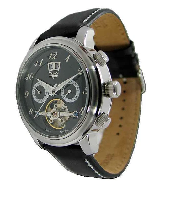 Montre Trias Accapella Automatique Squelette Homme - Boîtier Or/acié 40mm - Cadran Blanc - Neuf