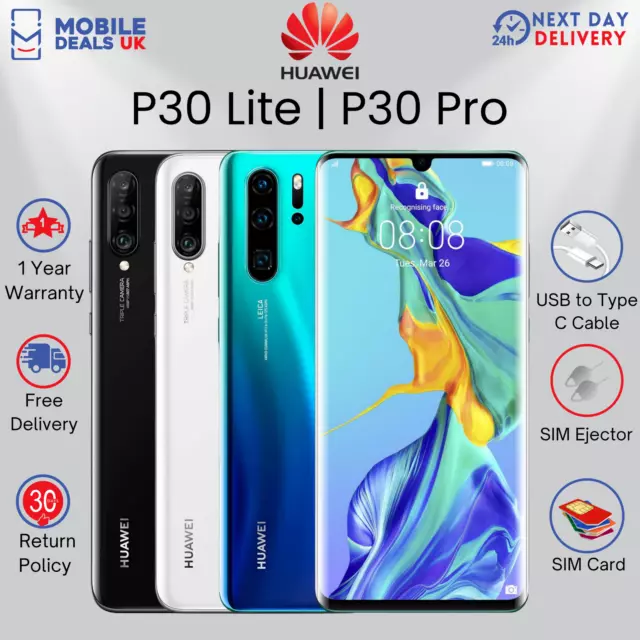 NEW Huawei P30 Lite & Huawei P30 Pro 128GB Android Unlocked-Dual SIM All Colors