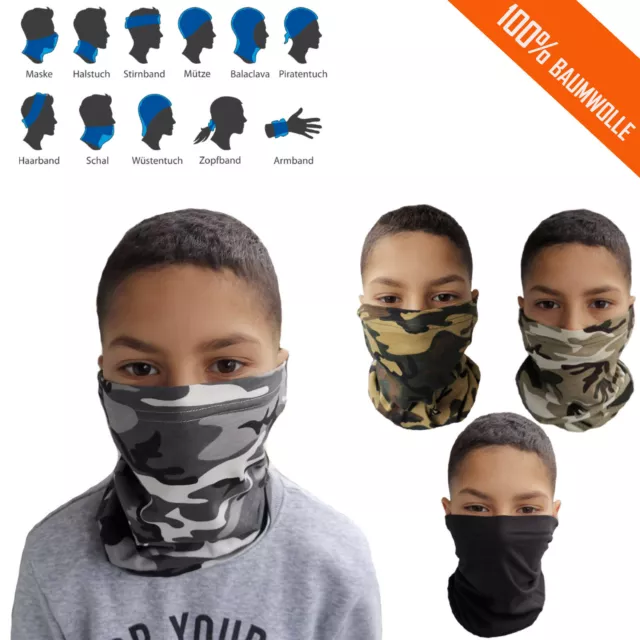 Kinder Multifunktionstuch Behelfs-Mundschutz Schlauchschal Bandana Halstuch