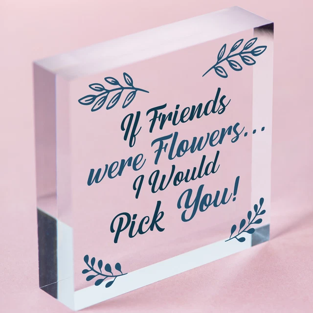 If Friends Were Flowers I'd Pick You Holz hängendes Herz Plakette Freundschaft Geschenk