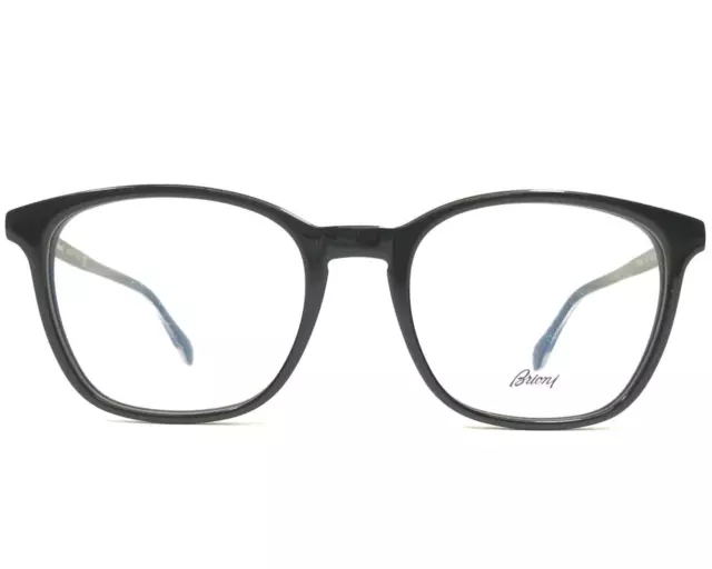 Monturas para gafas Brioni BR0033O 001 negro plata cuadrado borde completo 52-20-145