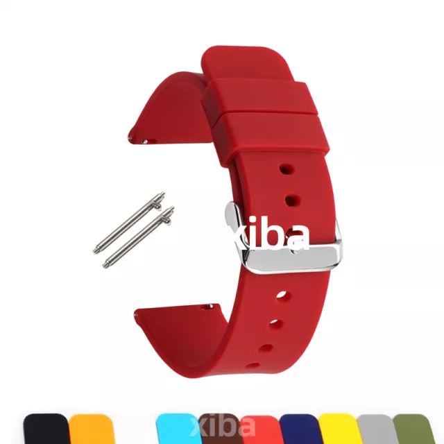 Replacement Quick Fit Watch Bracelet 10mm-24mm Soft Silicone Watch Band Strap