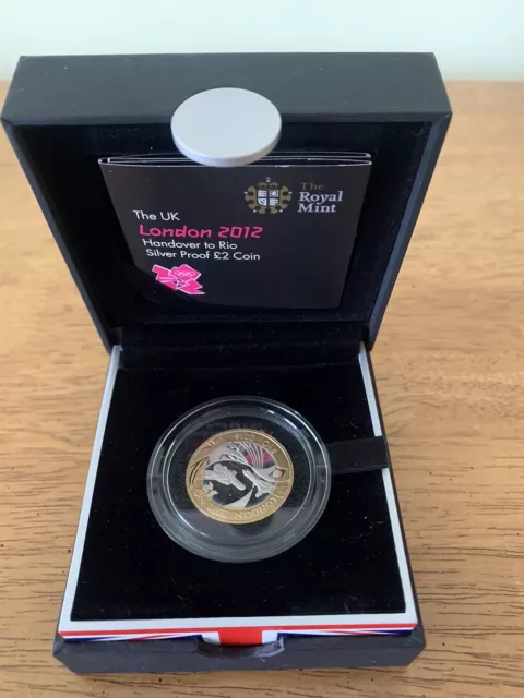 UK LONDON 2012 ' HANDOVER TO RIO ' SILVER PROOF £2 COIN - Rare Limited Mint