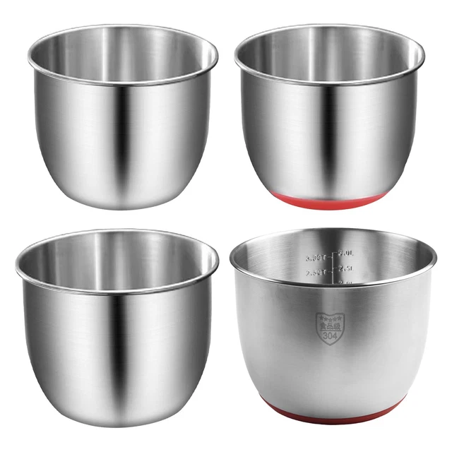 Plato de acero inoxidable premium para mezclar y almacenar alimentos largos