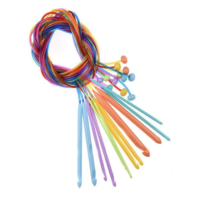 Set Di 9 Ganci Uncinetto In Alluminio Con Impugnatura Ergonomica In Plastica Morbida, Dimensioni Da 2mm A 6mm