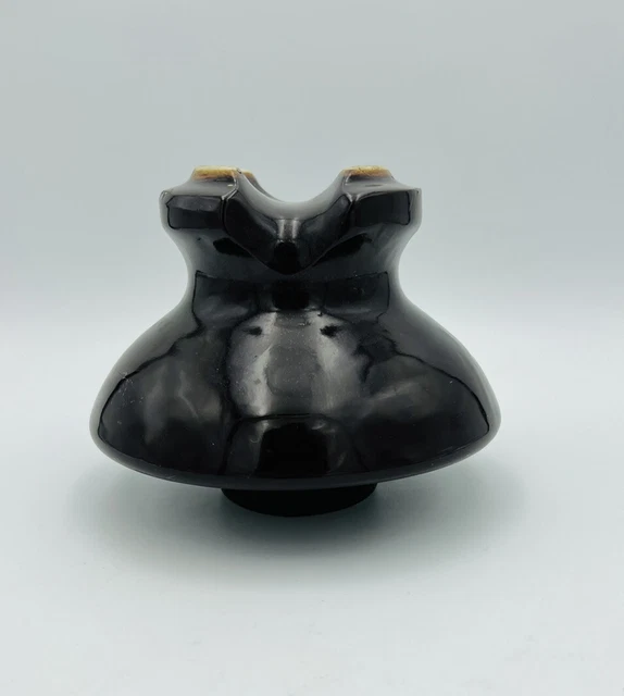 6” X 4.5” Vintage Brown LOCKE Porcelain/Ceramic High Voltage Power Insulator. 3
