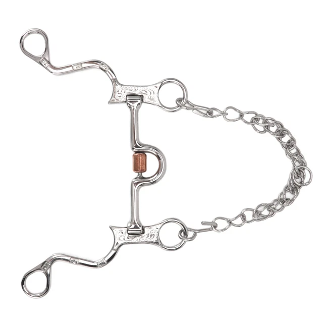 ✪120mm Horse Mouth Snaffle With Chain Stainless Steel Horse Bit For Equestria LT