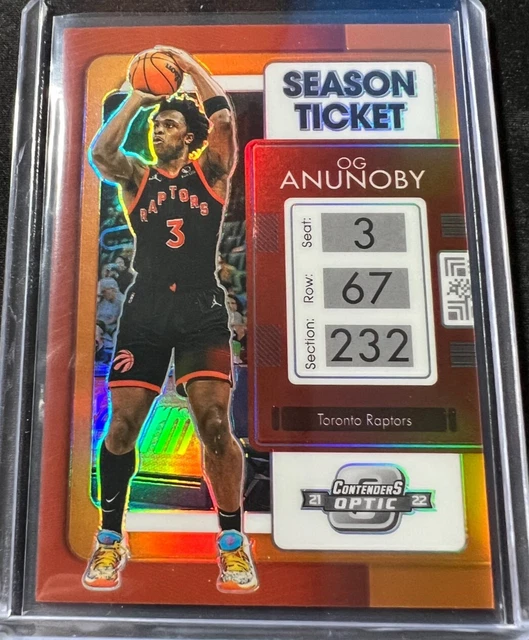 2021-22 Contenders Optic OG Anunoby Season Ticket Orange Prizm SP /49 Raptors