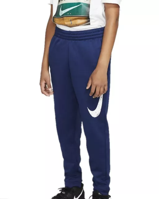 Nike Youth Boys Therma-Fit Basketball Pants in Blue Void/White, Different Sizes