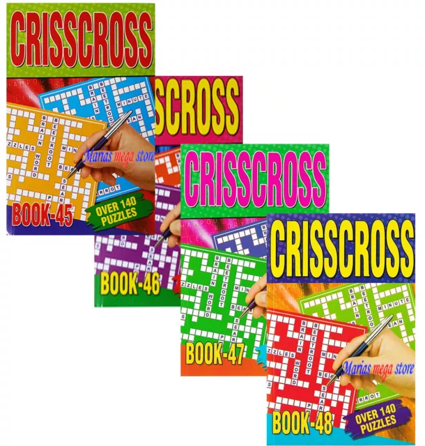 Crisscross Books 140 Puzzles In Each A5 Size  Book 45 - 48  Travel Free P/P