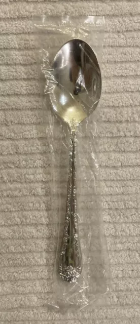 Antique Wm. Rogers & Son China Silverplate Dinner Spoon 7" Floral ~ New Sealed
