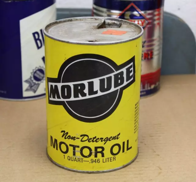 hard to find 1970s era MORLUBE MOTOR OIL Old Coast Oil Co. San Jose CA 1 qt. Can