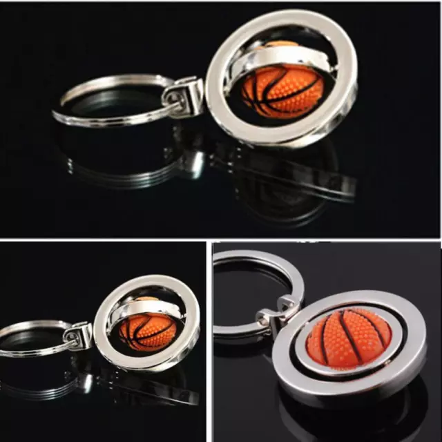 Gift Rotating 3D Basketball KeyFob Keyring Keychain