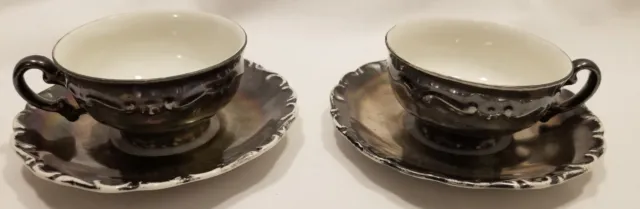 Vintage Baveria Silver Tea Cup and Saucer Set Dekor Feinsilber Germany