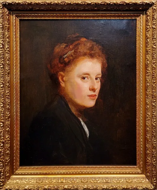 Estudio Portrait Of a Woman -oil Pintura Posiblemente Por William Merritt Chase