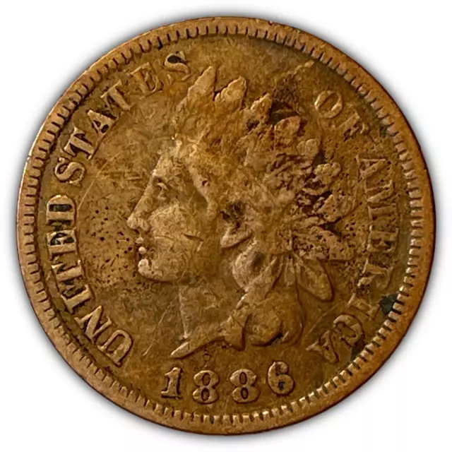 1886 Type One I Indian Head Cent Very Fine VF Coin #2855