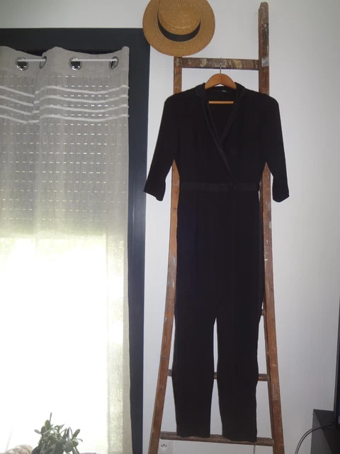 Salopette En Cuir Synthétique Bershka Noire Taille M – Combinaison One-piece Très Bon état