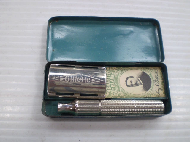 Vintage Gillette 1930'S Tech Safety Razor & Tin - Made In Canada 2