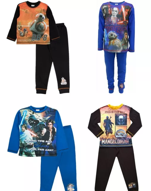 Boys Disney Star Wars Pyjamas Age 4-12 Years Mandalorian Hans Solo Darth Vader