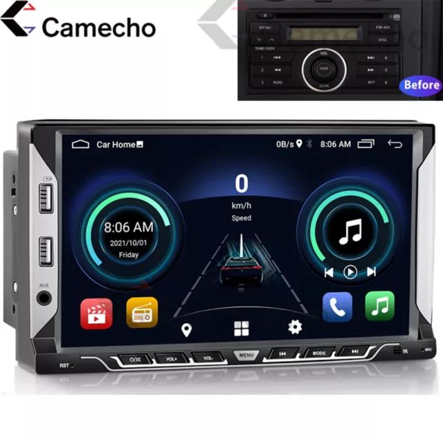 Android 11 6*USB Double 2Din Car Radio Stereo GPS Sat Nav FM Bluetooth Head Unit