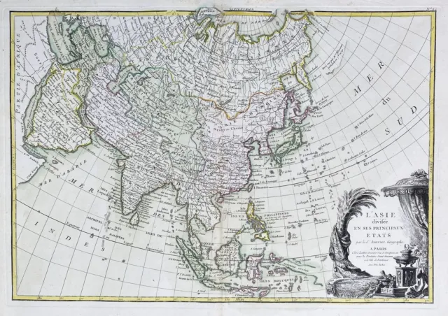 Asia Asien Continent Kontinent China Japan Taiwan Korea map Karte Janvier 1770