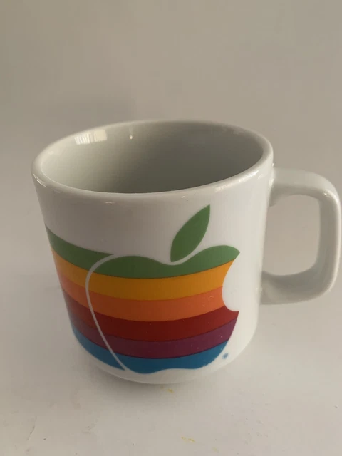 APPLE MACINTOSH Computer Mug LISA ERA Vintage 80s FULL RAINBOW Logo Tech PROMO