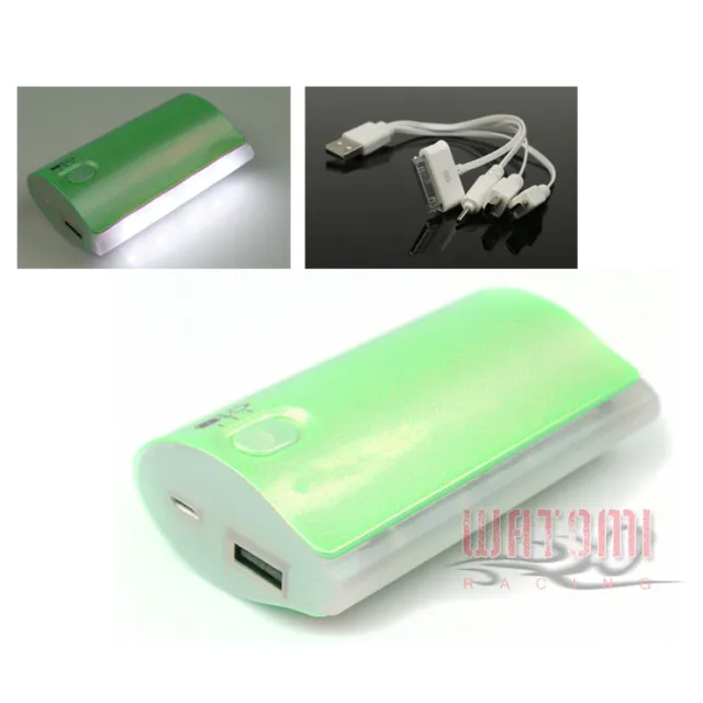 5200Mah External Battery Charger Micro Usb Green Iphone 5 4S Ipod Nano Ipad Mini