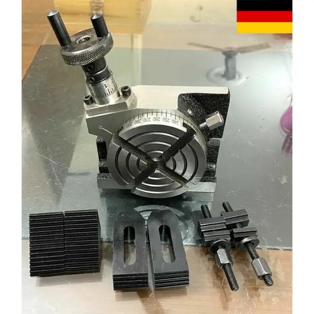 Teilapparat Rundtisch Ø 80 mm horizontal/vertikal mit Spannpratzen Satz ACTOOLS