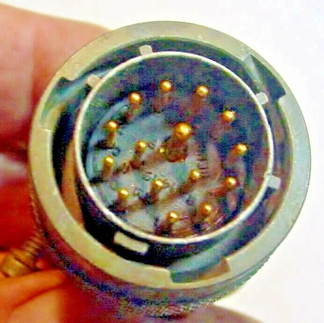 NOS Military Bendix 15 Pin Male 3 key Plug Connector Black Insulator  Wt Clamp