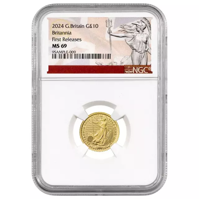 Great Britain 2024 £10 1/10oz Gold Britannia NGC MS69 First Releases