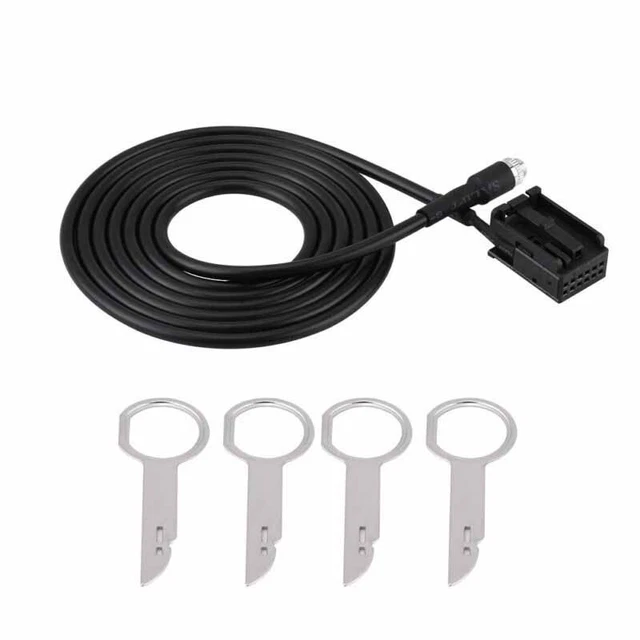 Schwarzes AUX-Kabel 145 cm/4,7 Fuß Kunststoff + Metall Ersatz 6000 CD Neueste