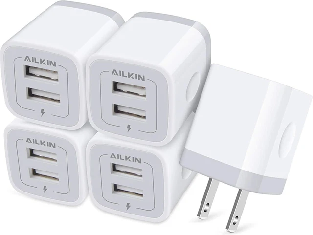 Cell Phone Fast Charger US Wall Plug Travel Dual USB Port Power Adapter Charging