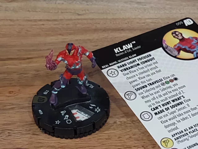 JA01 Heroclix Avengers Defenders War set Klaw #059 Super Rare figure w/card!