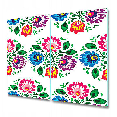 Glass Surface Protector Worktop saver floral Colourful blue and pink photo