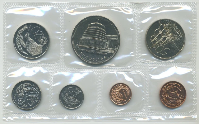 1978 New Zealand 7 Coin Souvenir Coin Set