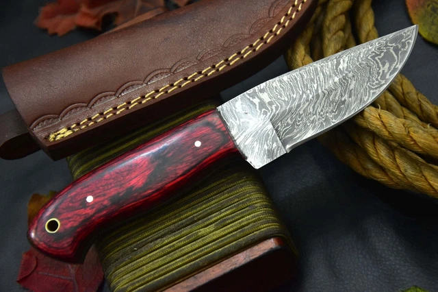 Custom 7.8"OAL Hand Forged Damascus Steel Hunting Knife Handmade (Q894-A) 3