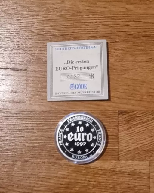 10 Euro Münze Die ersten EURO-Prägungen 1997 PP Feinsilber