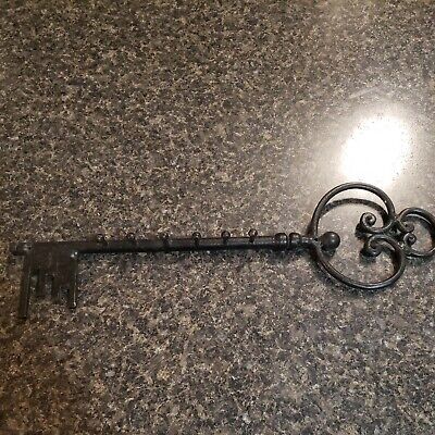 16" "Key" hanging key holder satin black wrought iron