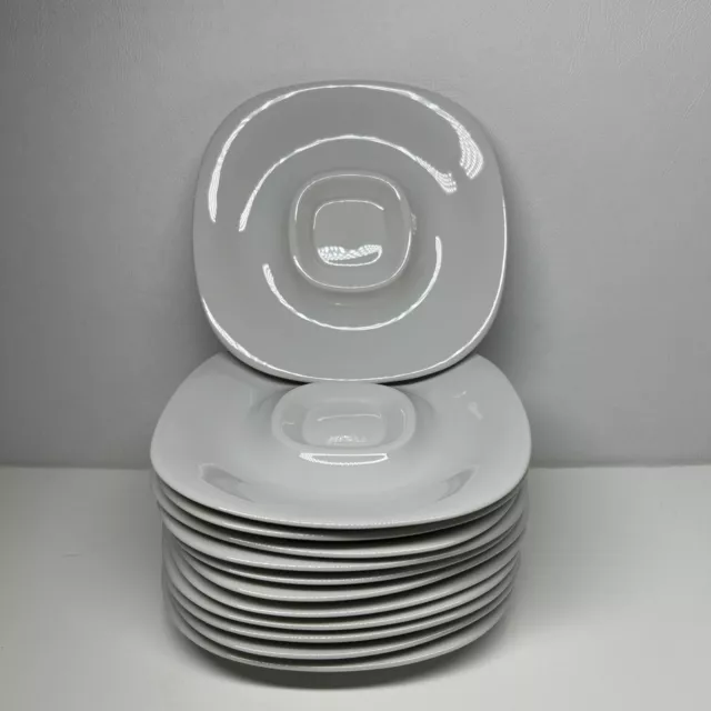 Block TRANSITION WHITE Saucer Plates 6 3/8" Langenthal Switzerland Set Of 12