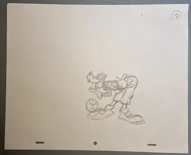 1990s Disney Animation Production Drawing Sketch Art GOOFY Goof Troop Basketball