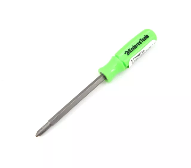 Enderes Tool Pocket 2 in 1 Green Screwdriver Phillips Flat Made In USA 2-1