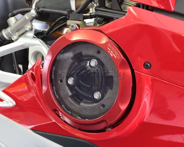 Evotech Kit Coperchio Frizione + Spingidisco Rosso/Ner Ducati Panigale V4 / S