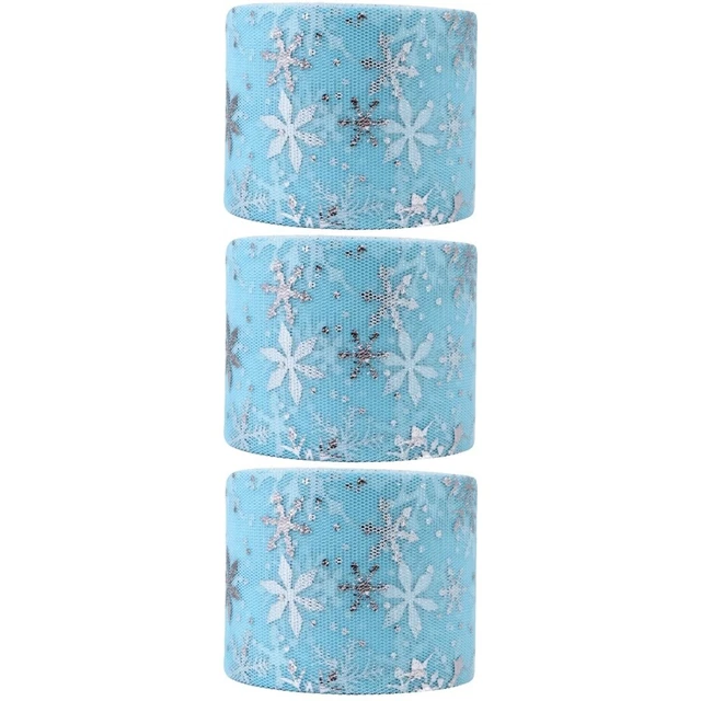 3 Sets Hochzeit Tüll Rollen Frohe Weihnachten Band Breite Tüll Rollen Tüll Spool 2