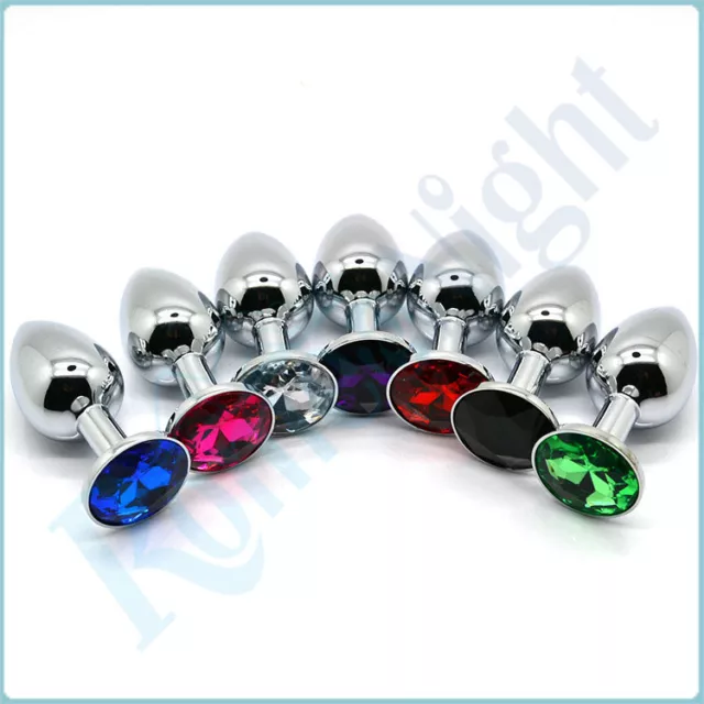 Plug Metal Anal Mini Toys Size 75 X 28mm Booty Beads Stainless Steel + Crystal