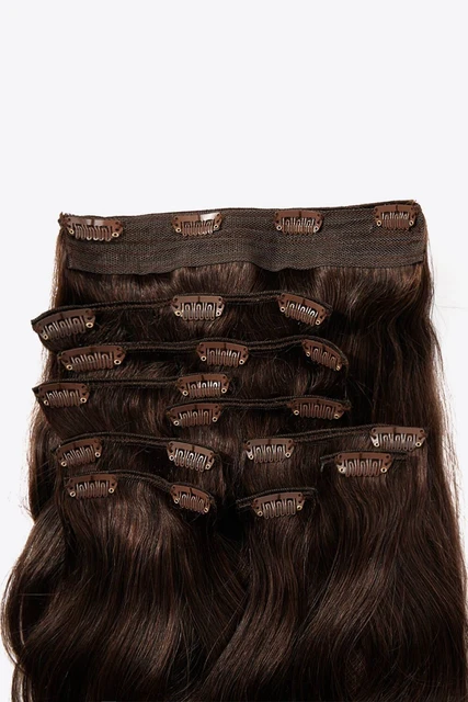 Extensiones de cabello humano con clip recto de 18" 160 g #2