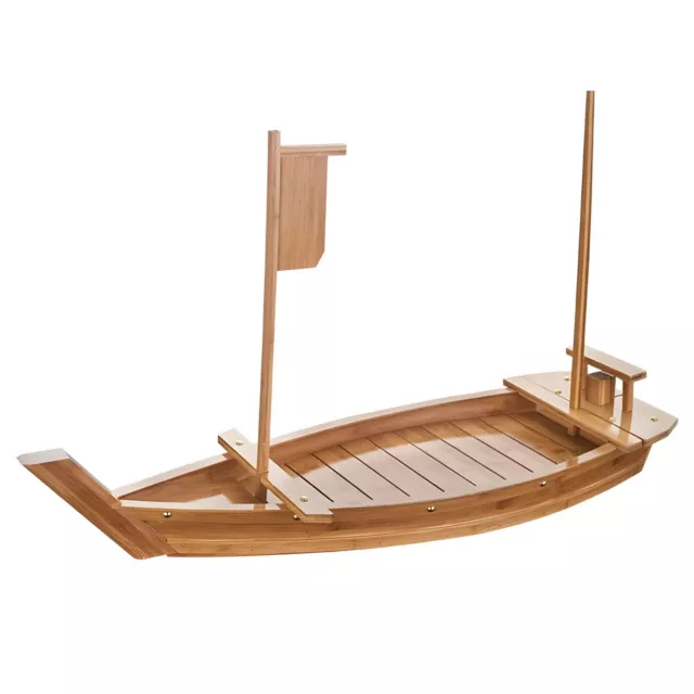 Wooden Sushi Boat Serving Tray, 20.5 Inch Sushi Plate Great for Sushi Restaur...