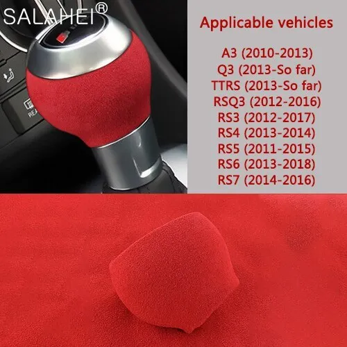 Suede Car Gear Shift Head Cover Shifter Knob Cover For Audi A3 Q3 8V S3 TTRS RS3