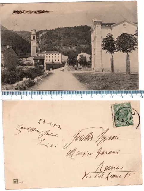 cartolina 1917 Vicenza PIOVENE Via S Eurosia -nome paese cancellato causa guerra